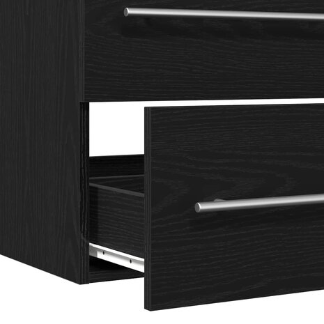 Wastafelkast Zwart Eiken 80x38,5x48 cm Engineered Wood 9