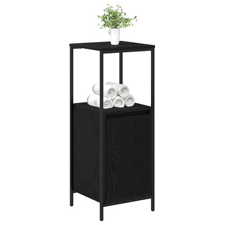 Badkamermeubel met planken 36x35x95 cm zwart eikenkleurig 4