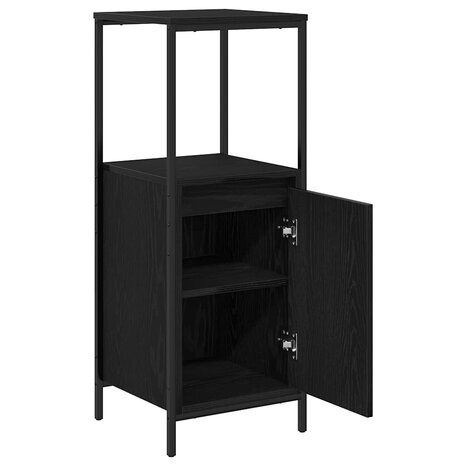 Badkamermeubel met planken 36x35x95 cm zwart eikenkleurig 5