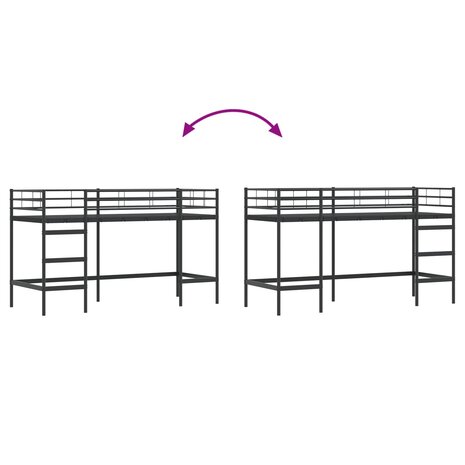 Halfhoogslaper voor Kids Zwart 74,5 x 190 cm Staal 9