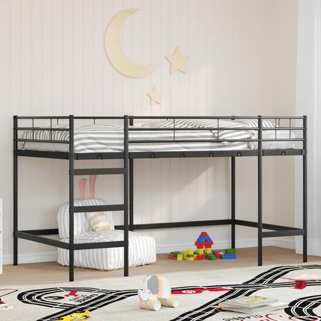 Halfhoogslaper voor Kids Zwart 79,5 x 200 cm Staal 1