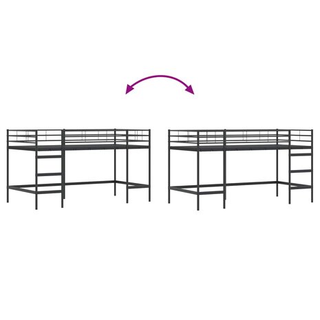 Halfhoogslaper voor Kids Zwart 90 x 200 cm Staal 9