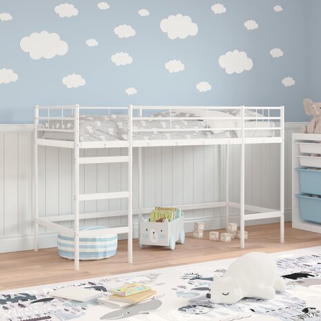 Halfhoogslaper voor Kids Wit 99,5 x 190 cm Staal 3