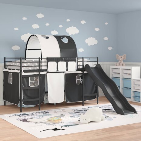 Halfhoogslaper voor Kids Zwart 79,5 x 200 cm Metaal 3