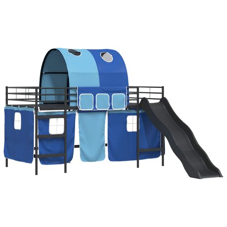 Halfhoogslaper voor Kids Zwart en Blauw 99,5 x 200 cm Metaal 4