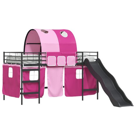 Halfhoogslaper voor Kids Zwart en Roze 90 x 200 cm Metaal 2