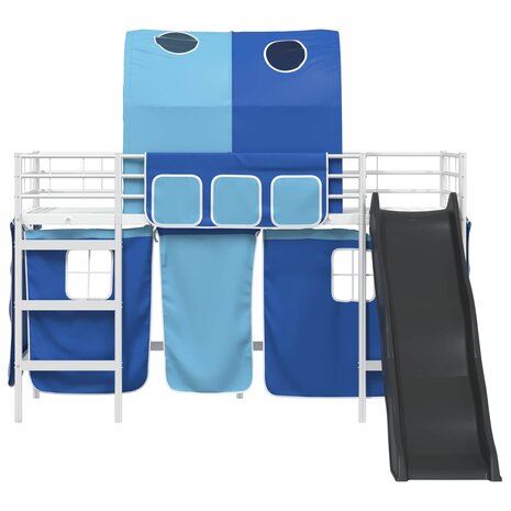 Halfhoogslaper voor Kids Wit en Blauw 74,5 x 190 cm Metaal 6