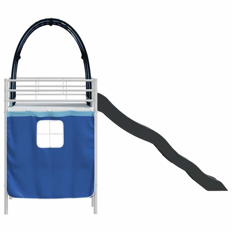 Halfhoogslaper voor Kids Wit en Blauw 90 x 190 cm Metaal 9