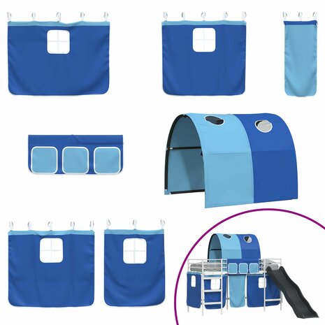 Halfhoogslaper voor Kids Wit en Blauw 99,5 x 190 cm Metaal 7