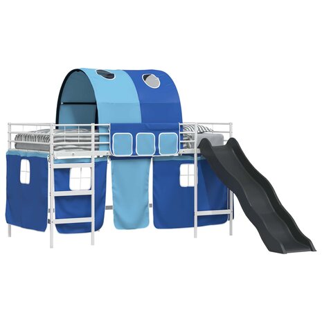 Halfhoogslaper voor Kids Wit en Blauw 99,5 x 200 cm Metaal 2