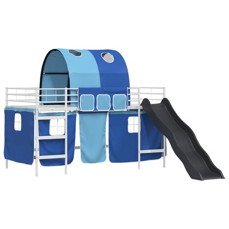 Halfhoogslaper voor Kids Wit en Blauw 99,5 x 200 cm Metaal 4