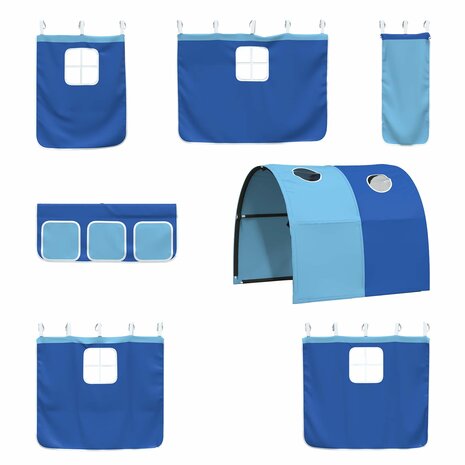 Halfhoogslaper voor Kids Wit en Blauw 107 x 200 cm Metaal 8