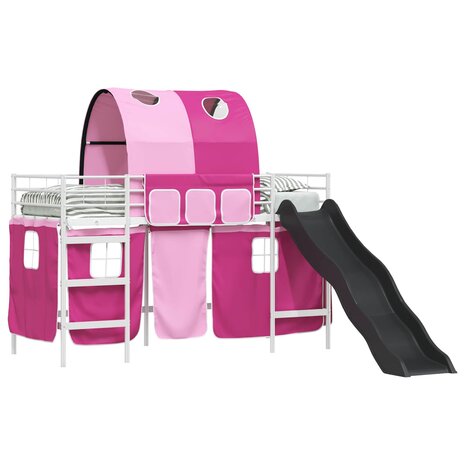 Halfhoogslaper voor Kids Wit en Roze 90 x 190 cm Metaal 2
