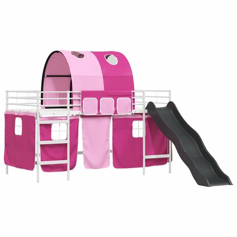 Halfhoogslaper voor Kids Wit en Roze 90 x 200 cm Metaal 4