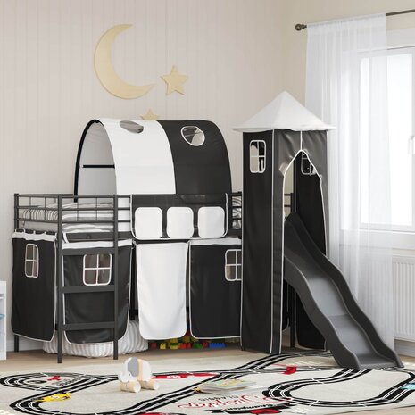 Halfhoogslaper voor Kids Zwart 90 x 190 cm Metaal 1