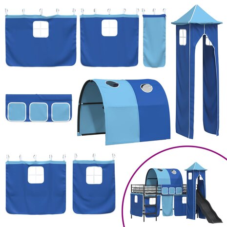 Halfhoogslaper voor Kids Zwart en Blauw 107 x 200 cm Metaal 7