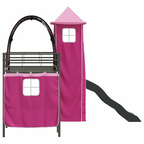 Halfhoogslaper voor Kids Zwart en Roze 74,5 x 190 cm Metaal 9