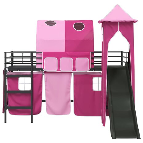 Halfhoogslaper voor Kids Zwart en Roze 79,5 x 200 cm Metaal 6