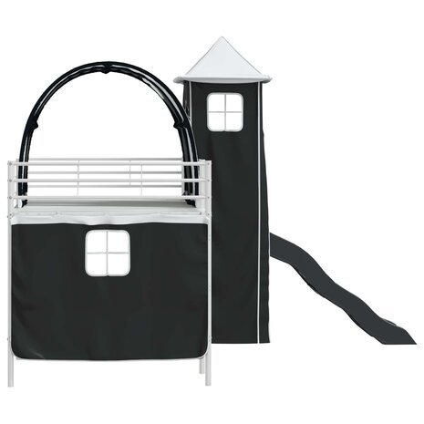 Halfhoogslaper voor Kids Wit en zwart 107 x 200 cm Metaal 9