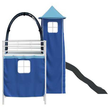 Halfhoogslaper voor Kids Wit en Blauw 74,5 x 190 cm Metaal 9