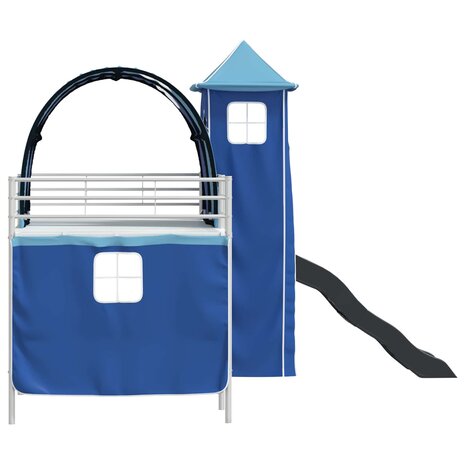 Halfhoogslaper voor Kids Wit en Blauw 79,5 x 200 cm Metaal 9