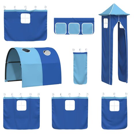 Halfhoogslaper voor Kids Wit en Blauw 90 x 190 cm Metaal 8