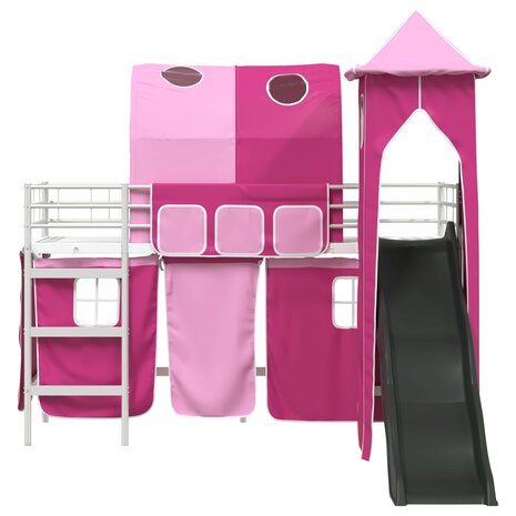 Halfhoogslaper voor Kids Wit en Roze 74,5 x 190 cm Metaal 6