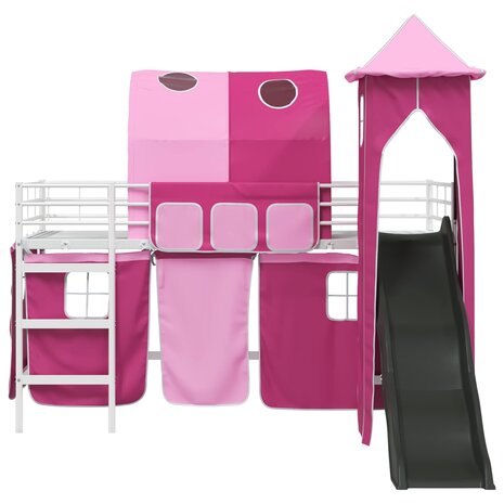 Halfhoogslaper voor Kids Wit en Roze 79,5 x 200 cm Metaal 6