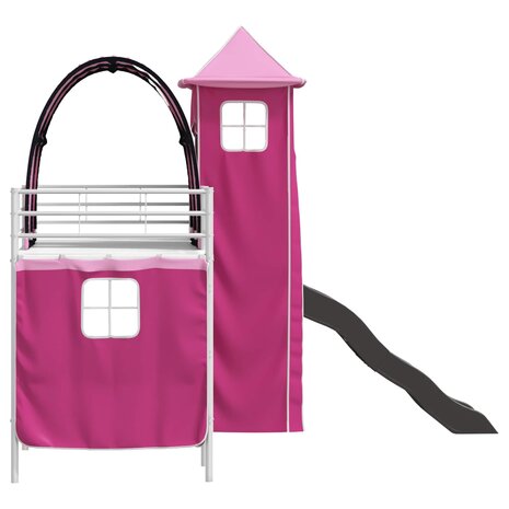 Halfhoogslaper voor Kids Wit en Roze 99,5 x 190 cm Metaal 9