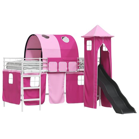 Halfhoogslaper voor Kids Wit en Roze 99,5 x 200 cm Metaal 2