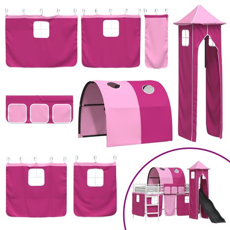 Halfhoogslaper voor Kids Wit en Roze 99,5 x 200 cm Metaal 7