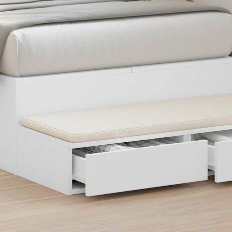 Bedlades met lade Wit 90 x 36,5 x 16,5 cm Bewerkt hout 4