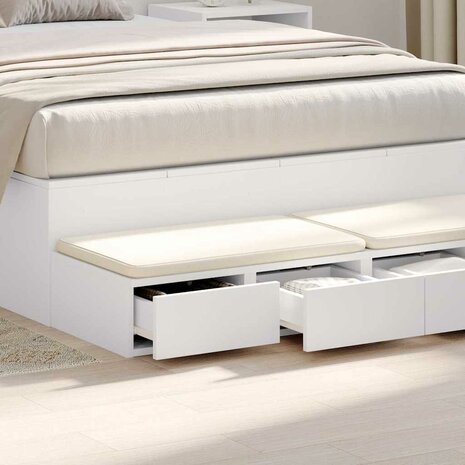 Bedlades met lade Wit 120 x 36,5 x 16,5 cm Bewerkt hout 4