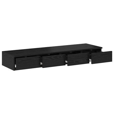 Bedlades met lade Zwart Eiken 120 x 36,5 x 16,5 cm Bewerkt hout 5