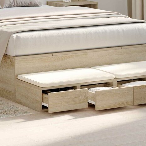 Bedlades Sonoma Eiken 120 x 36,5 x 16,5 cm Bewerkt hout 4