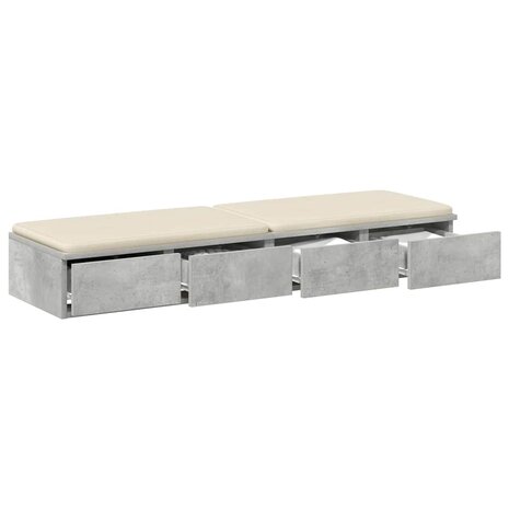 Bedlades met lade Beton Grijs 120 x 36,5 x 16,5 cm Bewerkt hout 3