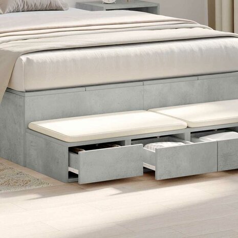 Bedlades met lade Beton Grijs 120 x 36,5 x 16,5 cm Bewerkt hout 4
