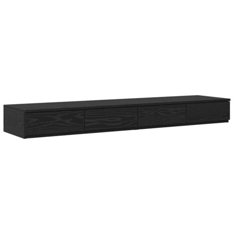 Bedlades met lade Zwart Eiken 150 x 36,5 x 16,5 cm Bewerkt hout 2