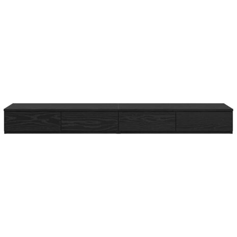 Bedlades met lade Zwart Eiken 150 x 36,5 x 16,5 cm Bewerkt hout 6