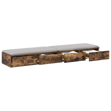 Bedlades Gerookt eiken 150 x 36,5 x 16,5 cm Bewerkt hout 3