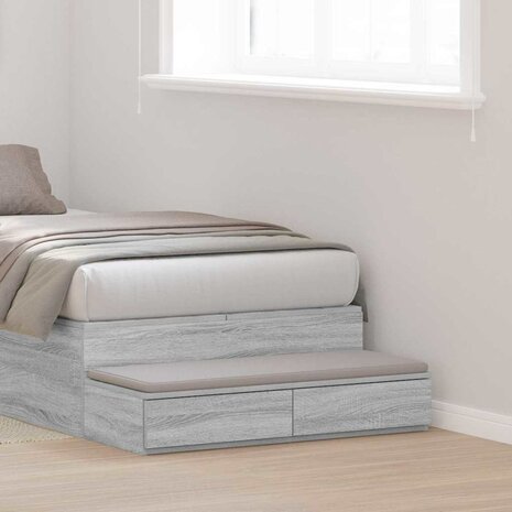 Bedlades met lade Grijs Sonoma 75 x 36,5 x 16,5 cm Bewerkt hout 1