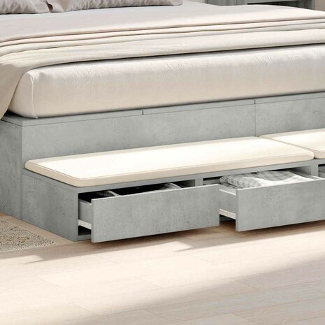 Bedlades met lade Beton Grijs 180 x 36,5 x 16,5 cm Bewerkt hout 4