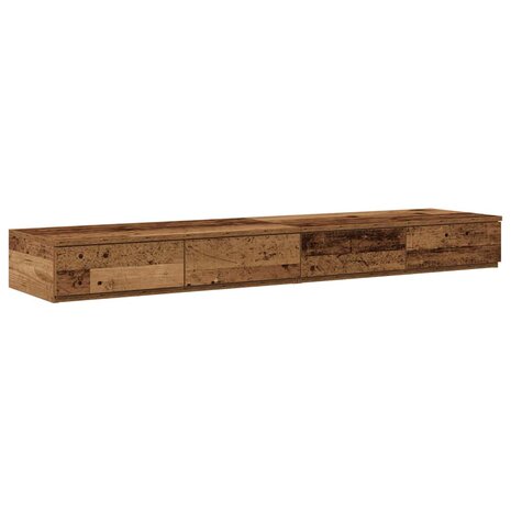 Bedlades met lade Oudhout 135 x 36,5 x 16,5 cm Bewerkt hout 2