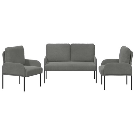 Sofa-Sets 3 pcs Donkergrijs 115 x 56 x 80 cm Multiplex 6