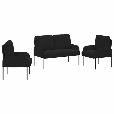 Sofa-Sets met kussen 3 pcs Zwart 115 x 56 x 80 cm Multiplex 2