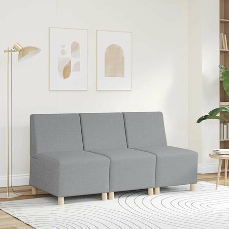Modulaire bank zonder armleuningen lichtgrijs 55 cm stof 3