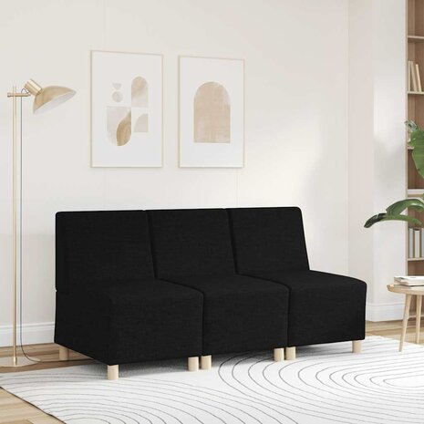 Modulaire bank zonder armleuningen zwart 55 cm stof 3