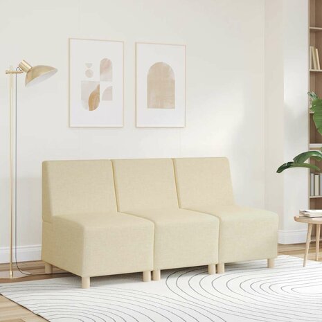 Modulaire bank zonder armleuningen cr&egrave;me 55 cm stof 3