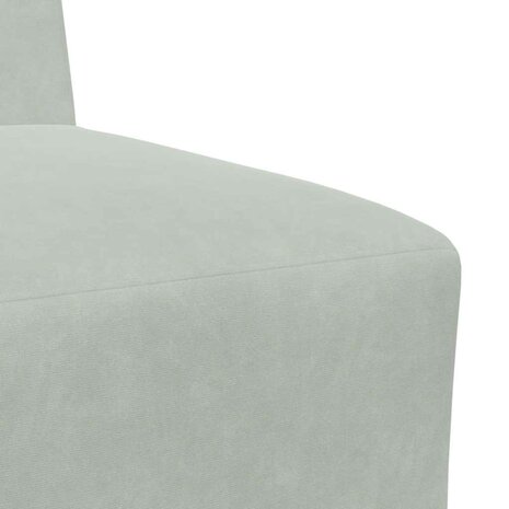 Modulaire bank zonder armleuningen lichtgrijs 55 cm fluweel 7