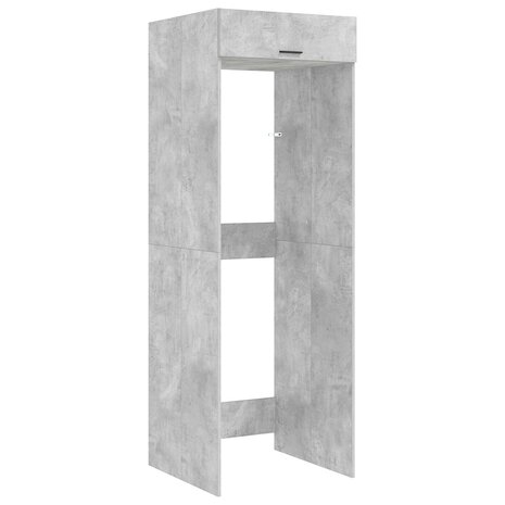 Wasmachinekast met opslag Beton 67,5 x 68 x 200 cm Bewerkt hout 2